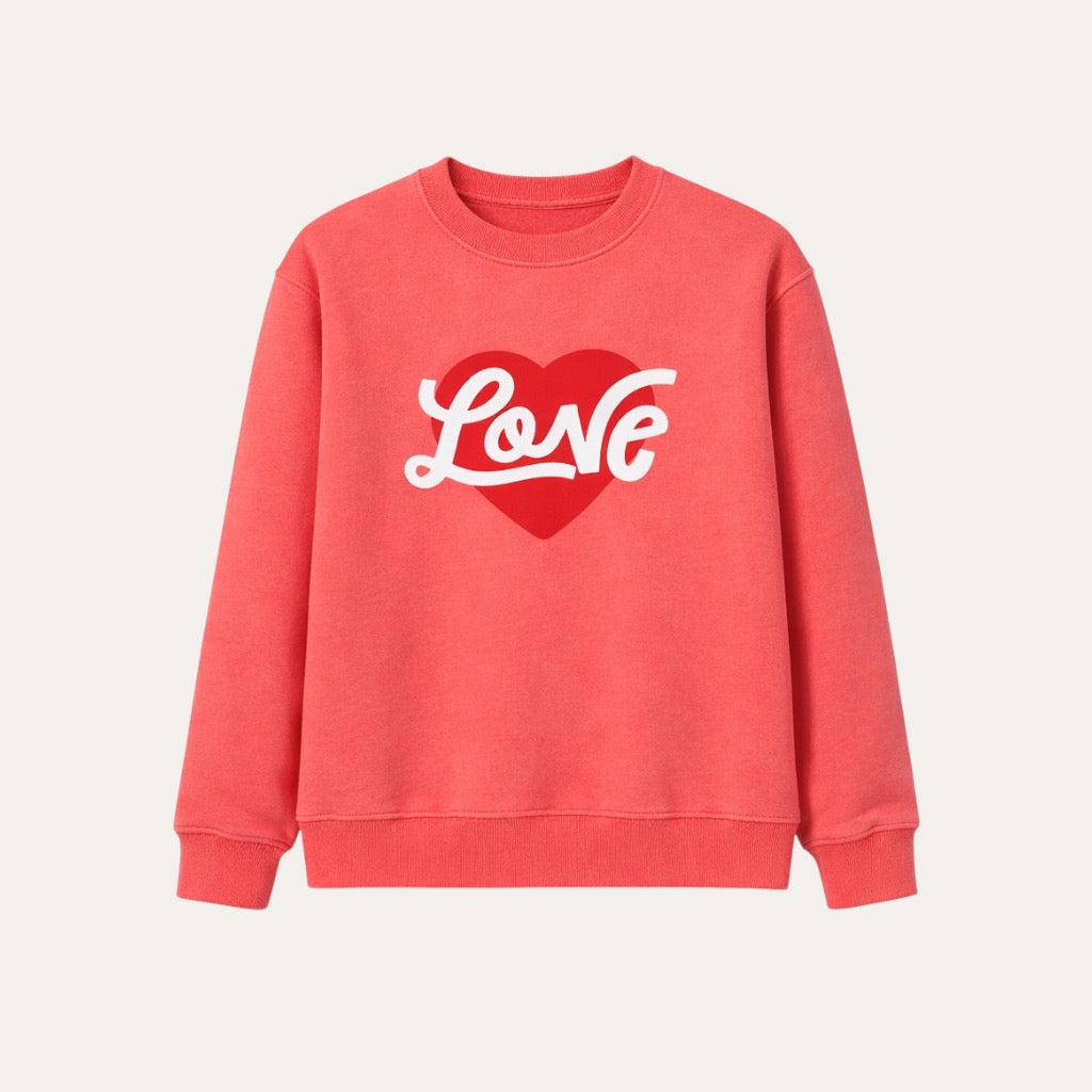 AskyxHuman | Love Sweatshirt | Coral Rose