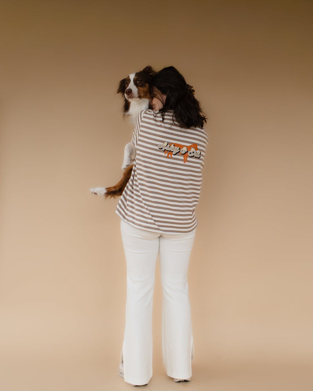 AskyxHuman | Heritage Stripe Tshirt | Oat Latte