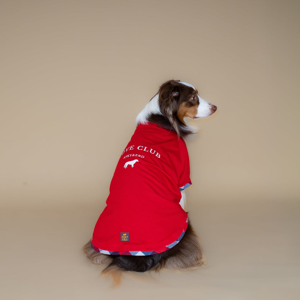 Love Club Tshirt | Crimson Check
