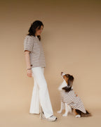 AskyxHuman | Heritage Stripe Tshirt | Oat Latte