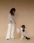AskyxHuman | Heritage Stripe Tshirt | Oat Latte