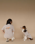 AskyxHuman | Heritage Stripe Tshirt | Oat Latte