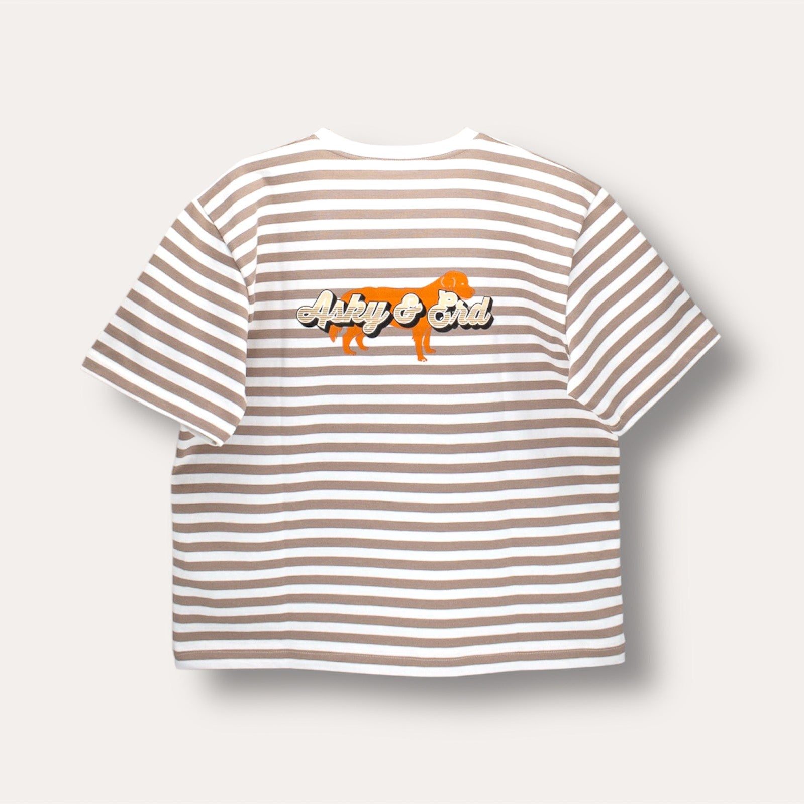 AskyxHuman | Heritage Stripe Tshirt | Oat Latte